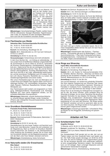 Programm Frühjahr 2013 komplett - Volkshochschule Alt-/Neuötting