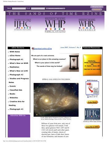 Wholistic Healing Research » Current Issue
