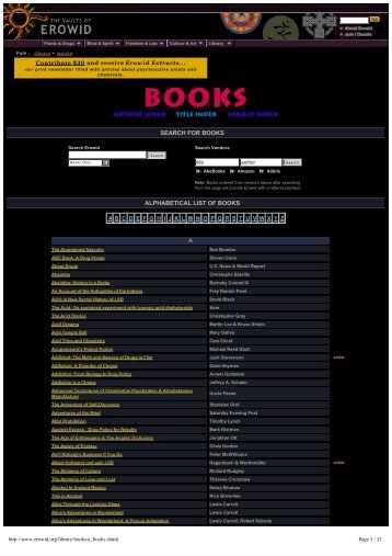 SEARCH FOR BOOKS ALPHABETICAL LIST OF BOOKS
