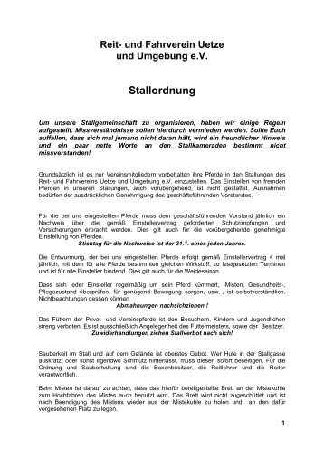 Stallordnung - Reit- und Fahrverein Uetze