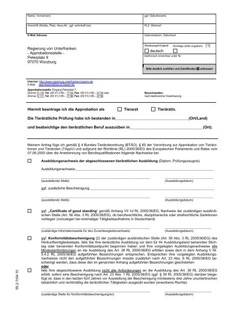 Regierung von oberbayern approbation