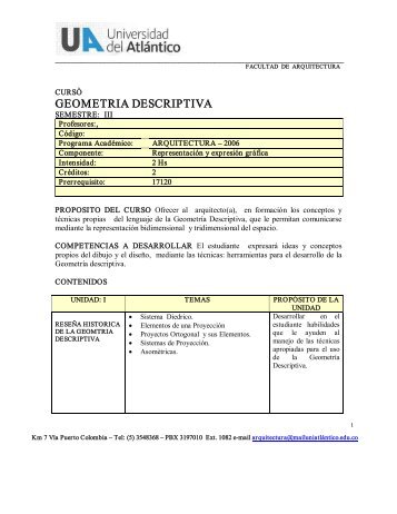 Geometría Descriptiva - Universidad del Atlántico