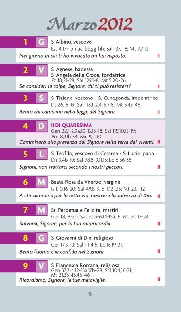 calendario liturgico 2011-2012 - Pie Discepole del Divin Maestro