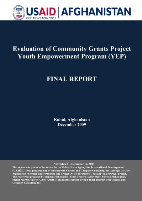 construction project evaluation report Project evaluation report of community development