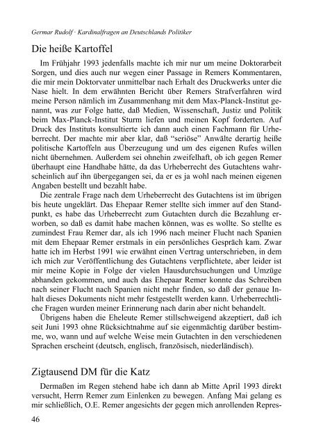 Germar Rudolf Kardinalfragen an Deutschlands ... - Weltordnung.ch