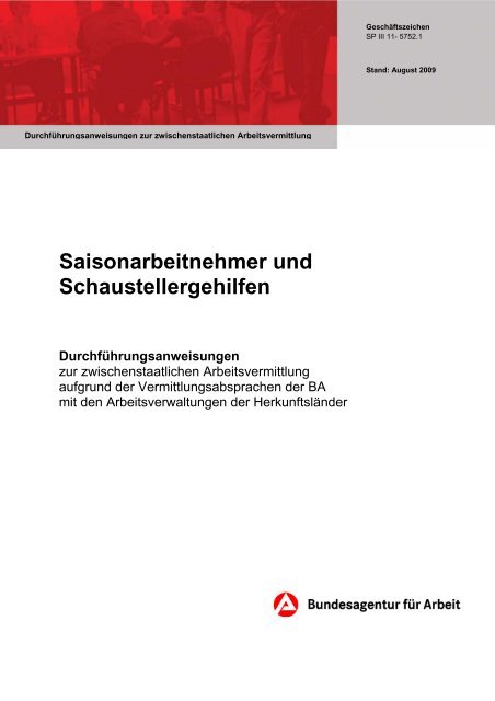 Saisonarbeitnehmer und Schaustellergehilfen