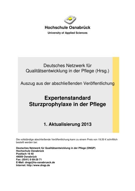 Expertenstandard Sturzprophylaxe in der Pflege - weidlichhahne.de