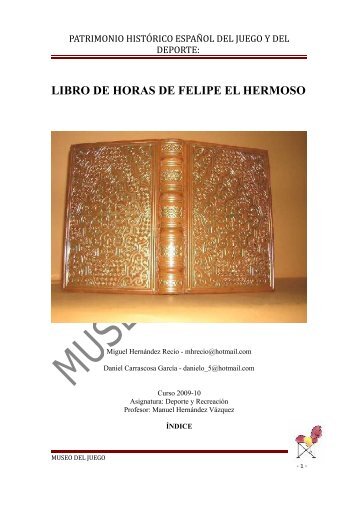 Libro de Horas de Felipe el Hermoso (1505 - Museo del Juego