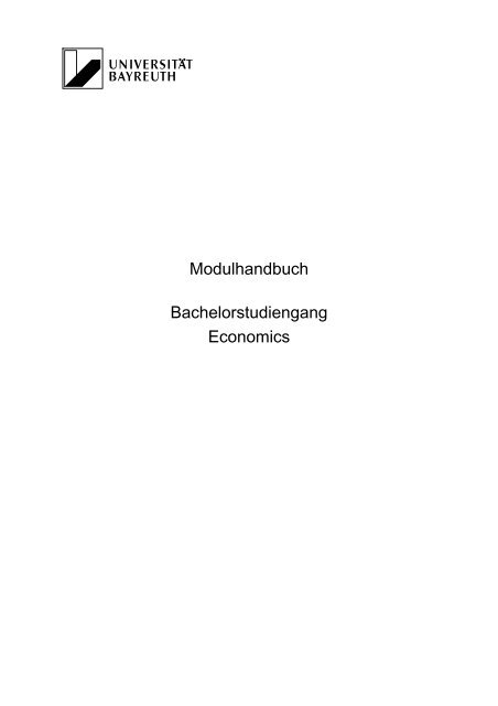 Modul - Economics - Universität Bayreuth