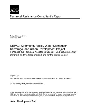 Kathmandu Valley Water Distribution, Sewerage, and Urban - Asian ...