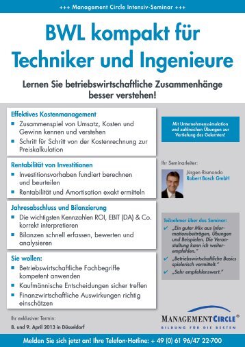 BWL kompakt für Techniker und Ingenieure - Management Circle AG