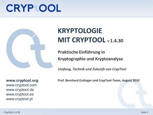 1. Offizielle Präsentation - CrypTool