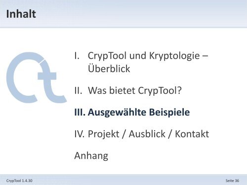 1. Offizielle Präsentation - CrypTool