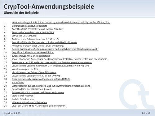 1. Offizielle Präsentation - CrypTool
