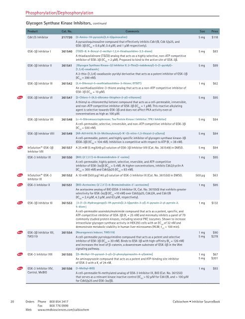 Inhibitor SourceBook™ Second Edition