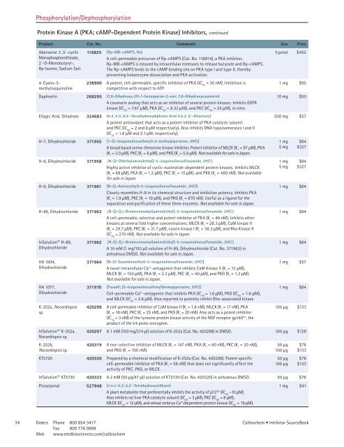 Inhibitor SourceBook™ Second Edition