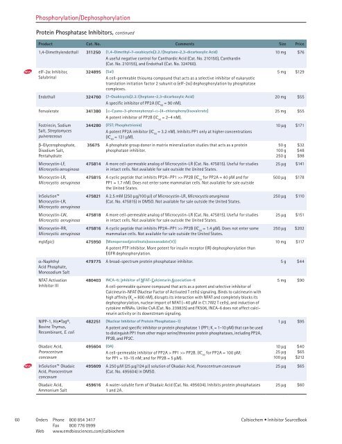 Inhibitor SourceBook™ Second Edition