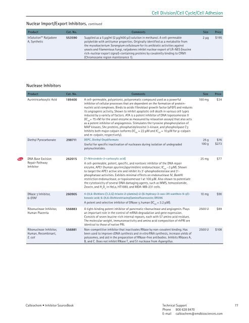 Inhibitor SourceBook™ Second Edition