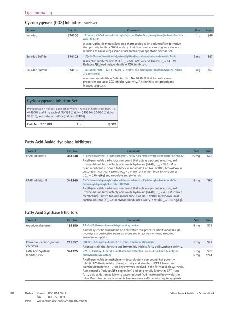 Inhibitor SourceBook™ Second Edition