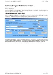 Kurzanleitung GTDS-Dokumentation