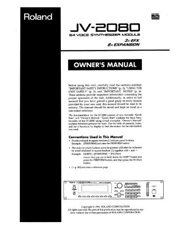 JV-2080 Manual - Roland
