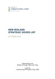 New Zealand Strategic Goods List - New Zealand Ministry of Foreign ...