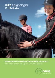 Reitlager und Sprachkurse - Jura Tourisme