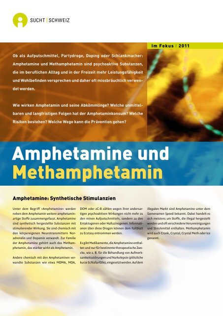 Amphetamine und Methamphetamin - Sucht Schweiz