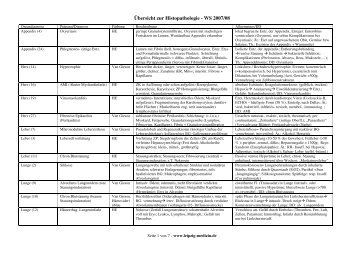 Histopathologie - WS07-08 - Leipzig-Medizin.de