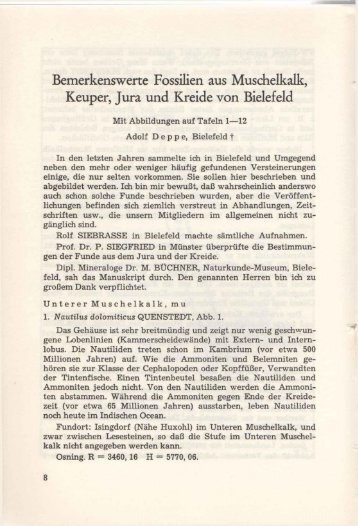 (1965): Bemerkenswerte Fossilien aus Muschelkalk, Keuper