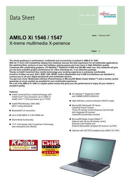 AMILO Xi 1546 / 1547 - ru.fujitsu.com