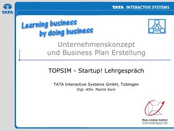 Unternehmenskonzept und Business Plan Erstellung - Topsim