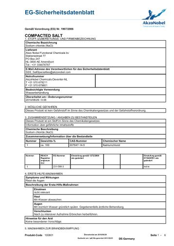 EG-Sicherheitsdatenblatt