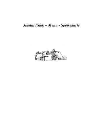 Jídelní lístek – Menu - Speisekarte