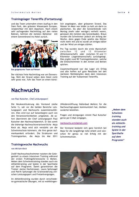 Newsletter - Schwimmclub Meilen