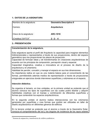 O ARQU-2010-204 Geometria Descriptiva II.pdf - Instituto ...