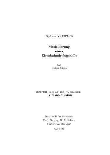 Modellierung eines Eisenbahndrehgestells - Institut für Technische ...