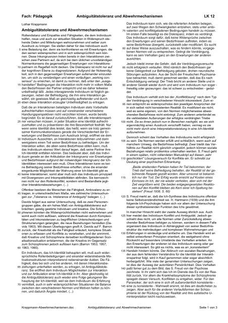Ambiguitatstoleranz Und Abwehrmechanismen Ploecher De