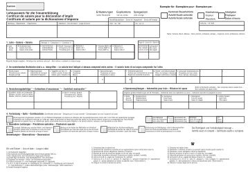 Lohnausweis für die Steuererklärung Certificat de salaire pour la ...