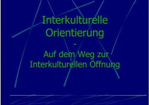 Interkulturelle Orientierung