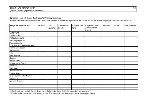 Portfolio Interkulturelle Kompetenz - Berufswahlpass