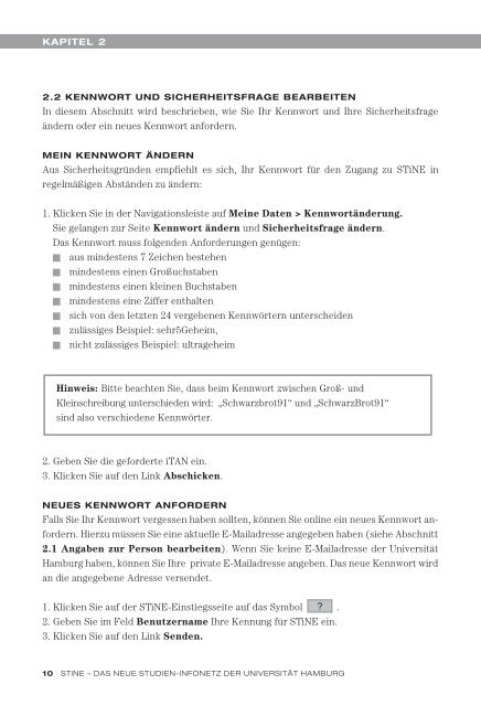 Informationen für Lehrende - STiNE - Universität Hamburg