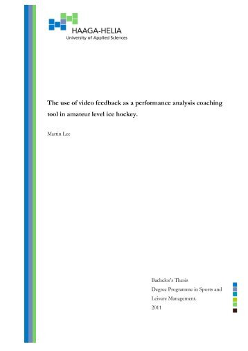 The use of video feedback as a performance analysis ... - Theseus