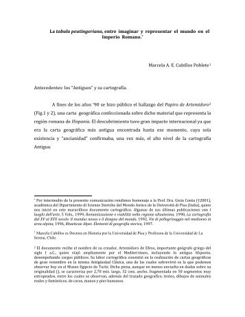 La tabula peutingeriana, entre imaginar y ... - Historia y Cultura