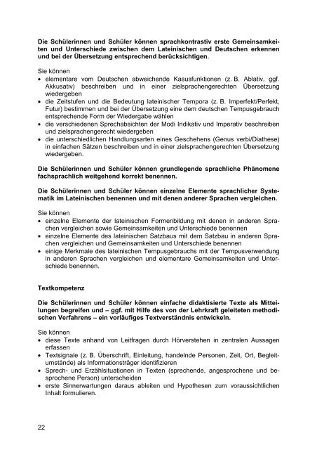 Kernlehrplan Latein - Standardsicherung NRW