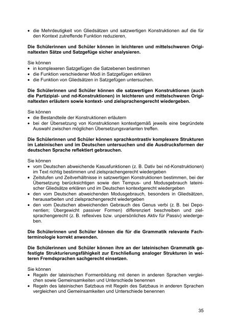 Kernlehrplan Latein - Standardsicherung NRW