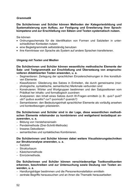 Kernlehrplan Latein - Standardsicherung NRW