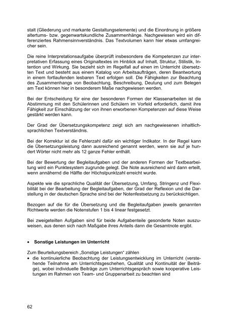 Kernlehrplan Latein - Standardsicherung NRW