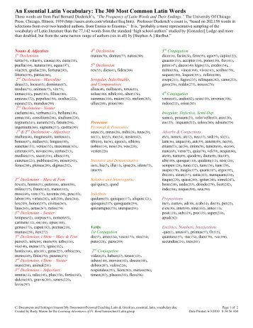An Essential Latin Vocabulary: The 300 Most ... - RustyMason.com