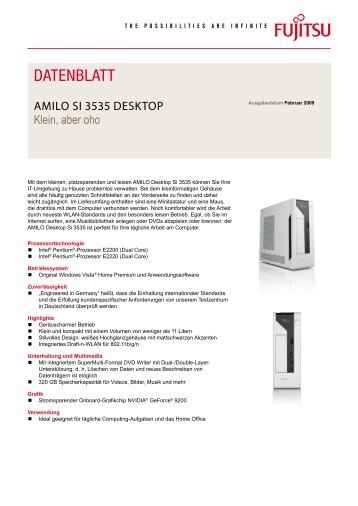 Datenblatt AMILO Desktop Si 3535 - Fujitsu